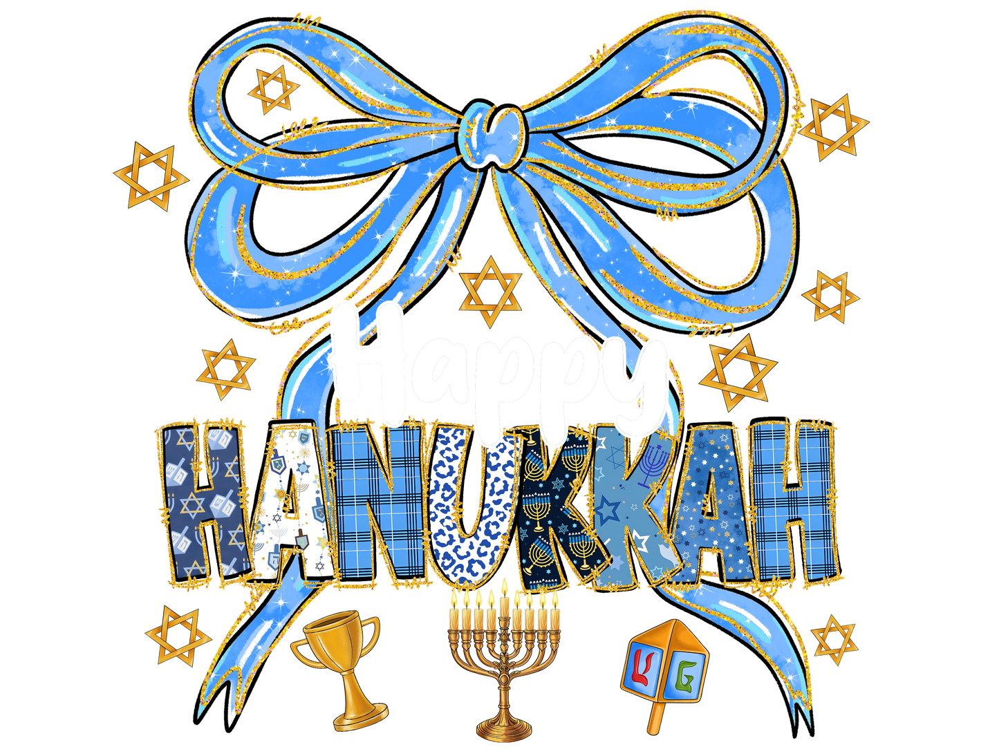 Hanukkah Bow Shirt