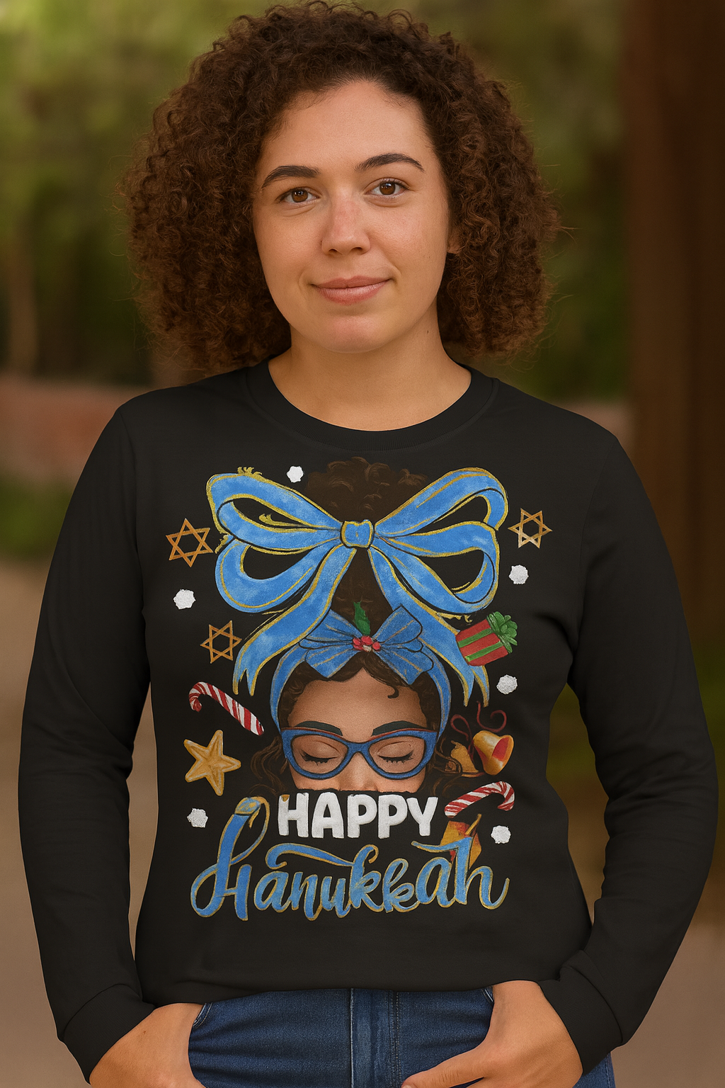 Hanukkah Messy Bun